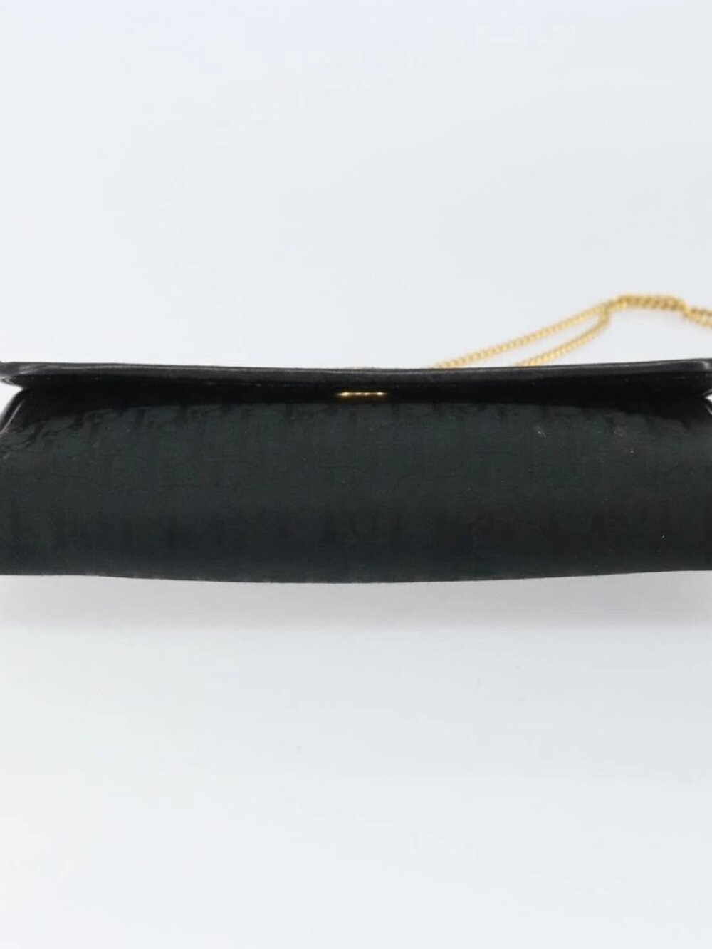 Christian Dior Trotter Canvas Chain Shoulder Bag Black Gold Auth 160947 - Picture 7 of 16